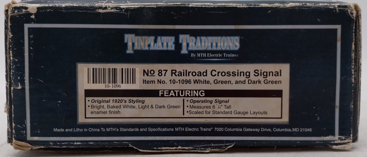 MTH 10-1096 Standard Gauge RR Crossing Signal EX/Box