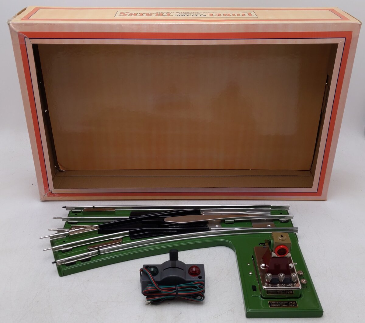 MTH 11-99075 Standard Gauge Tinplate Green 72 Inch Remote LH Switch EX/Box