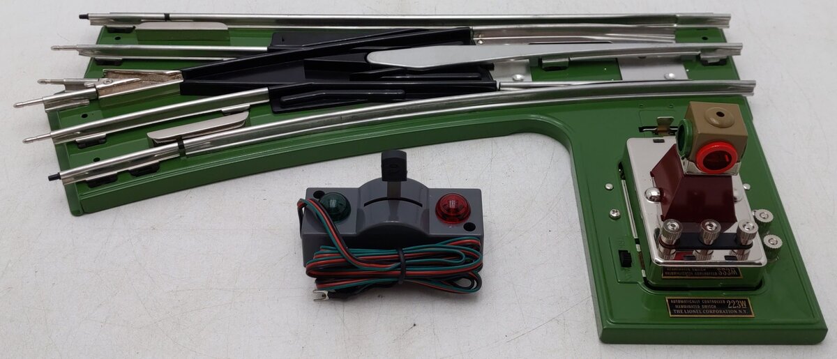 MTH 11-99075 Standard Gauge Tinplate Green 72 Inch Remote LH Switch EX/Box