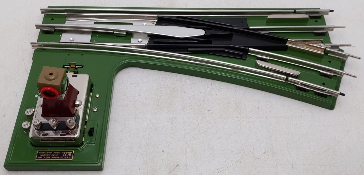 MTH 11-99074 Standard Gauge Tinplate Green 72 Inch Remote RH Switch EX/Box