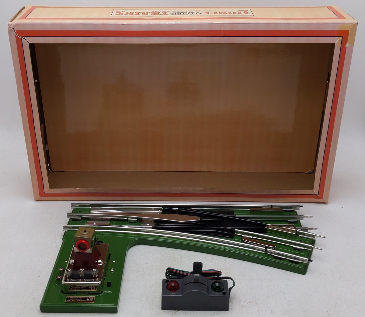 MTH 11-99074 Standard Gauge Tinplate Green 72 Inch Remote RH Switch EX/Box