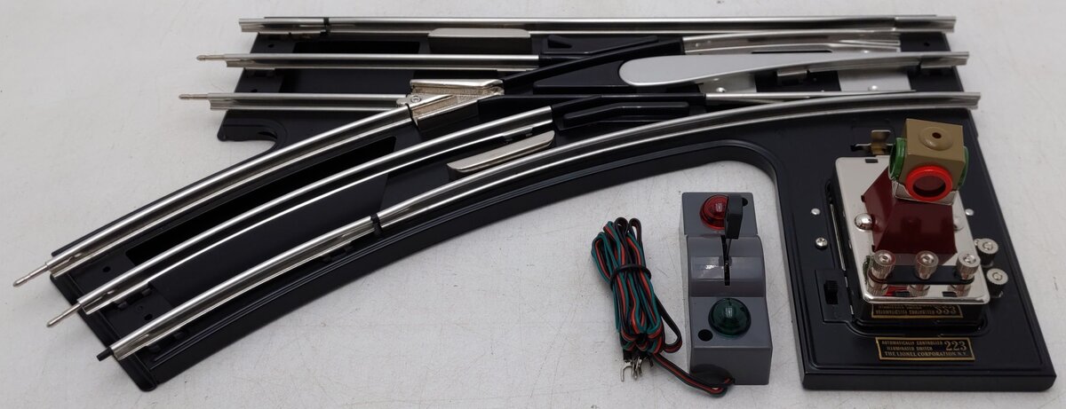 MTH 11-99047 Standard Gauge Tinplate Black Left Hand 42 Inch Remote Switch Track EX/Box