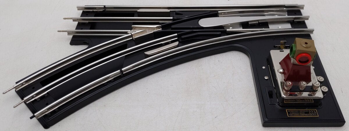 MTH 11-99047 Standard Gauge Tinplate Black Left Hand 42 Inch Remote Switch Track EX/Box