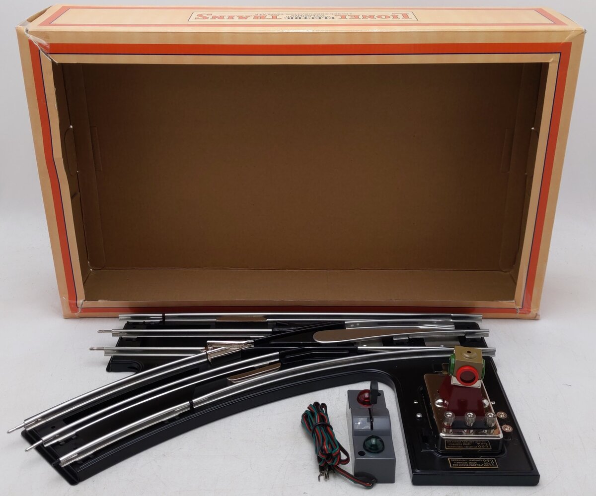 MTH 11-99047 Standard Gauge Tinplate Black Left Hand 42 Inch Remote Switch Track EX/Box