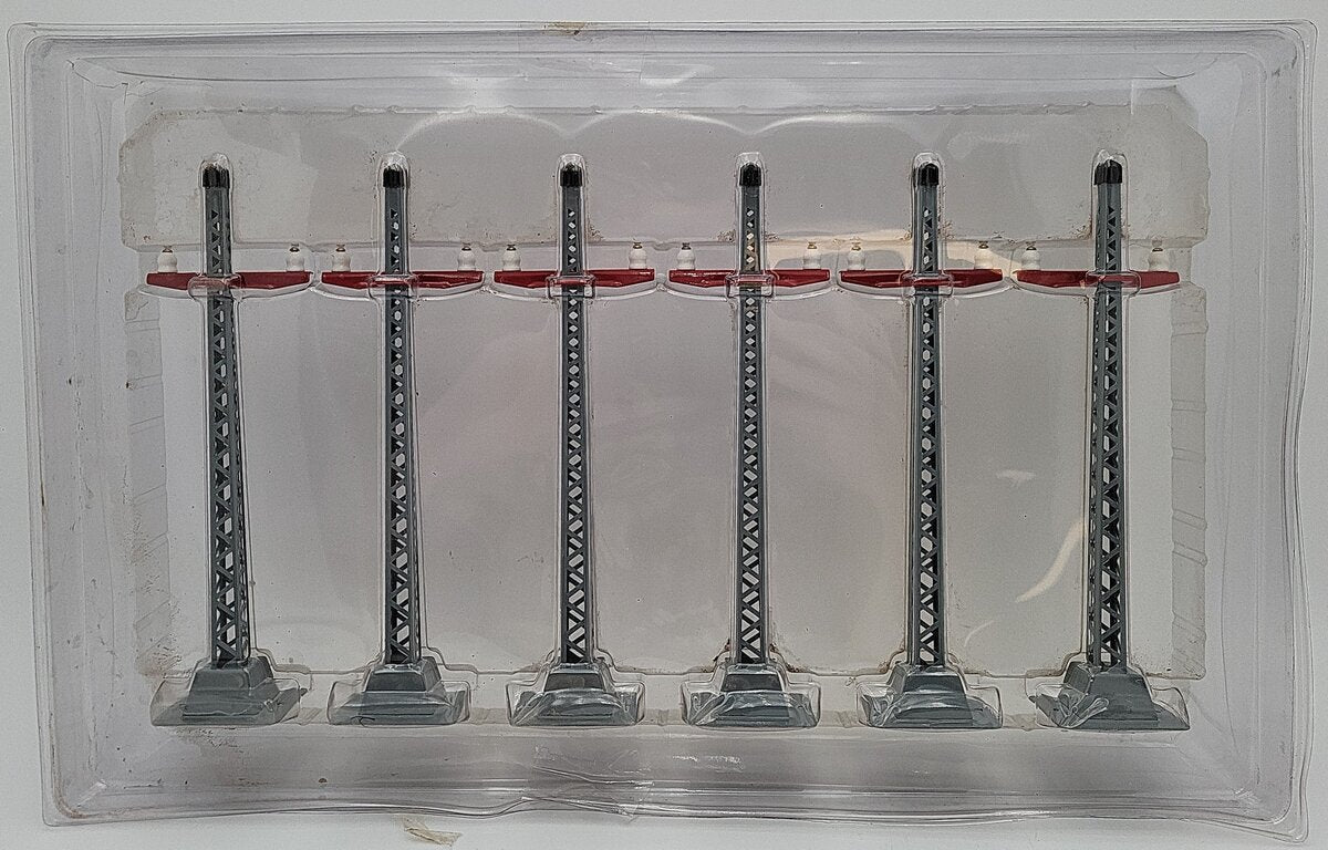 MTH 10-1093 Standard Gauge Gray/Red #71 Telegraph Post Set (Pack of 6) EX