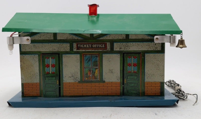 Ives 114 Vintage O Tin Lithographed Train Station Passenger Ticket Office VG