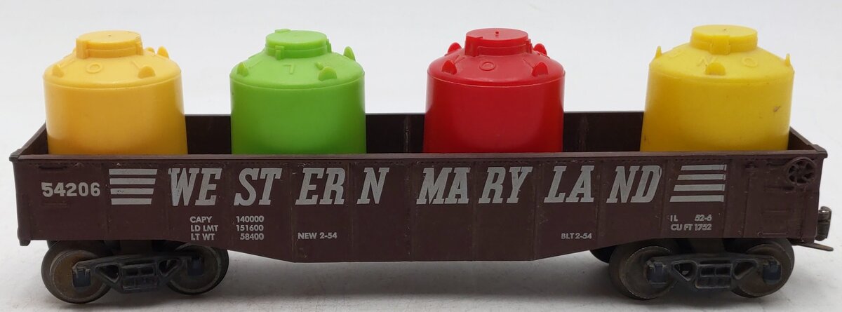 KMT 54206 O Scale Western Maryland Gondola w/ Custom Cannisters EX