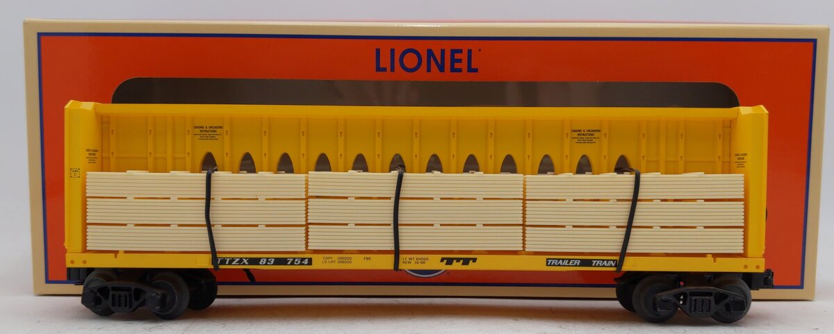 Lionel 2043063 O Trailer Train Standard Centerbeam Flatcar #83754 EX/Box