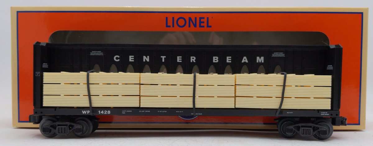 Lionel 2043084 O Western Pacific Centerbeam Flatcar #1428 EX/Box