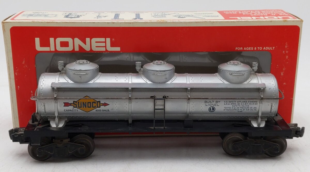 Lionel 6-6415 O Gauge Sunoco Triple-Dome Tank Car #6415 VG