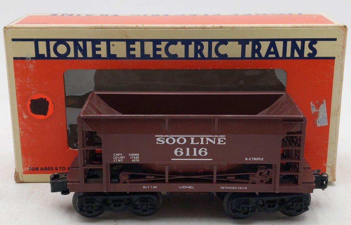Lionel 6-6116 O Gauge SOO Line Ore Car #6116 EX/Box