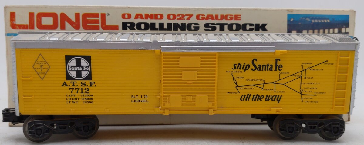 Lionel 6-7712 O Gauge ATSF Famous American Railroad Series Box Car EX/Box