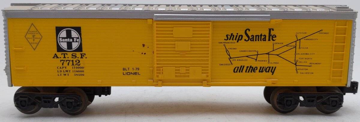 Lionel 6-7712 O Gauge ATSF Famous American Railroad Series Box Car EX/Box