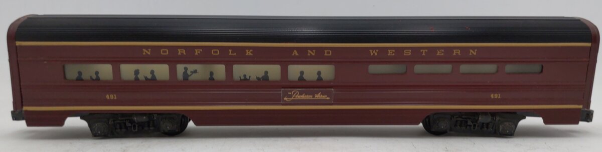 Lionel 6-7203 O Gauge Norfolk & Western Powhatan Arrow Aluminum Dining Car #491 VG