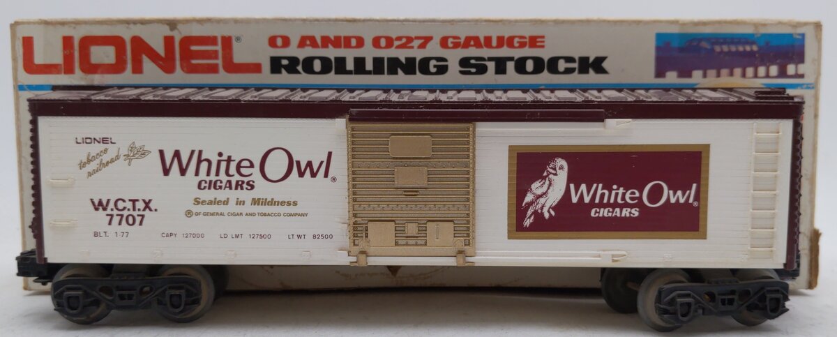 Lionel 6-7707 O Gauge White Owl Cigar Boxcar EX/Box