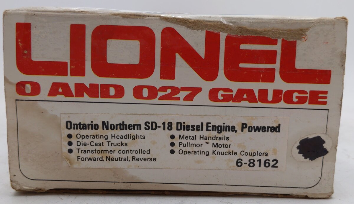 Lionel 6-8162 O Gauge Ontario Northland SD18 Powered Diesel Locomotive EX/Box