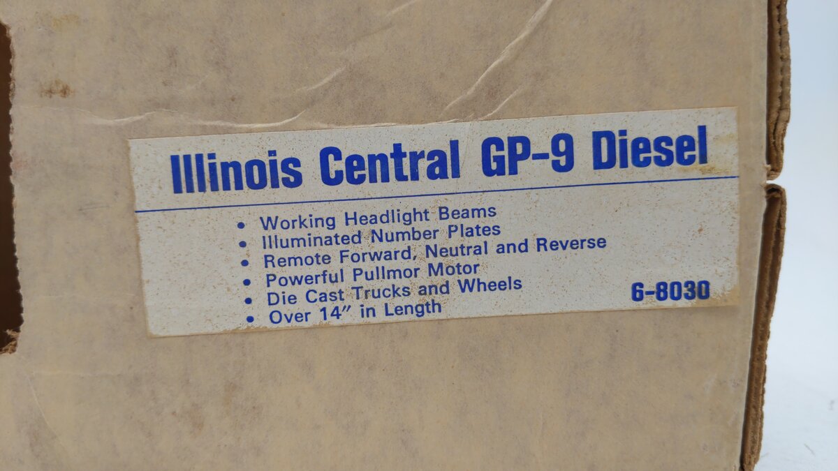 Lionel 6-8030 O Gauge Illinois Central GP-9 Diesel Locomotive #8030 EX/Box
