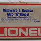 Lionel 6-8253 O Gauge Delaware and Hudson Alco B Unit VG/Box