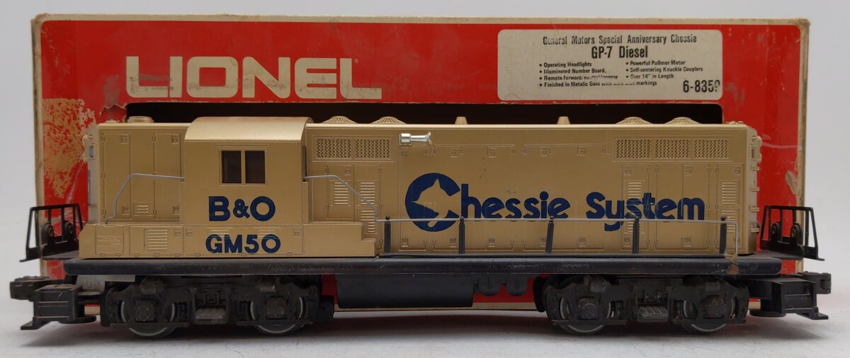 Lionel 6-8359 O Gauge Chessie System GM Gold GP7 Diesel Engine VG/Box