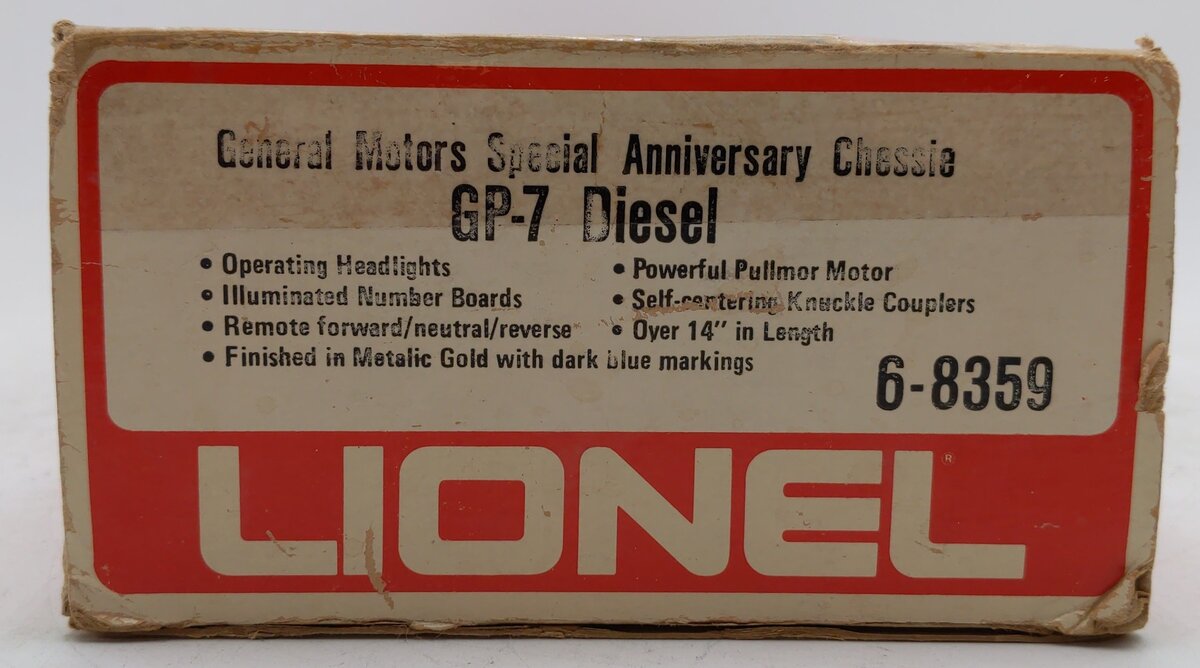 Lionel 6-8359 O Gauge Chessie System GM Gold GP7 Diesel Engine VG/Box