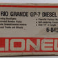 Lionel 6-8454 O Gauge Rio Grande GP-7 Diesel Locomotive #8454 VG/Box