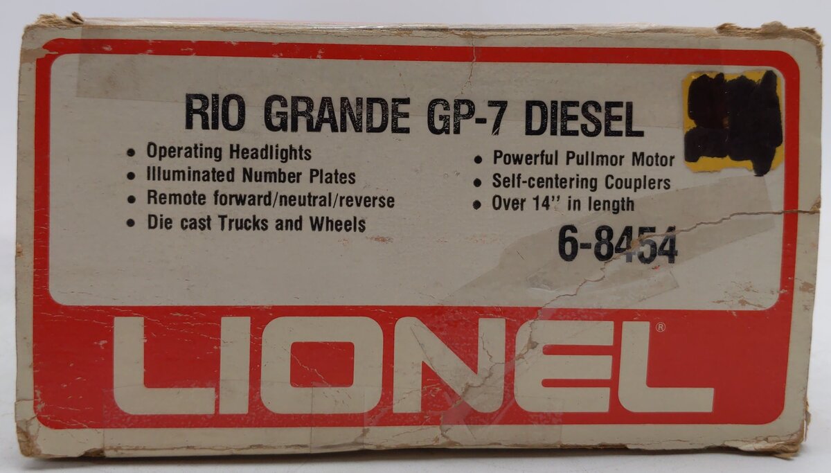 Lionel 6-8454 O Gauge Rio Grande GP-7 Diesel Locomotive #8454 VG/Box