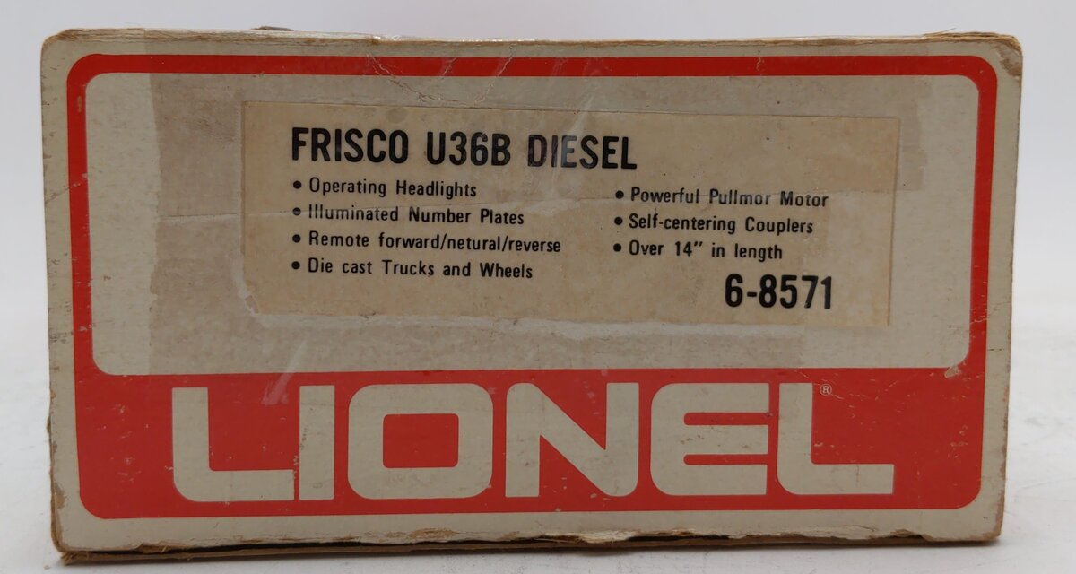 Lionel 6-8571 O Frisco U36B Diesel Locomotive VG/Box