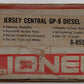 Lionel 6-8550 O Gauge Jersey Central GP-9 Diesel Locomotive #8550 VG/Box