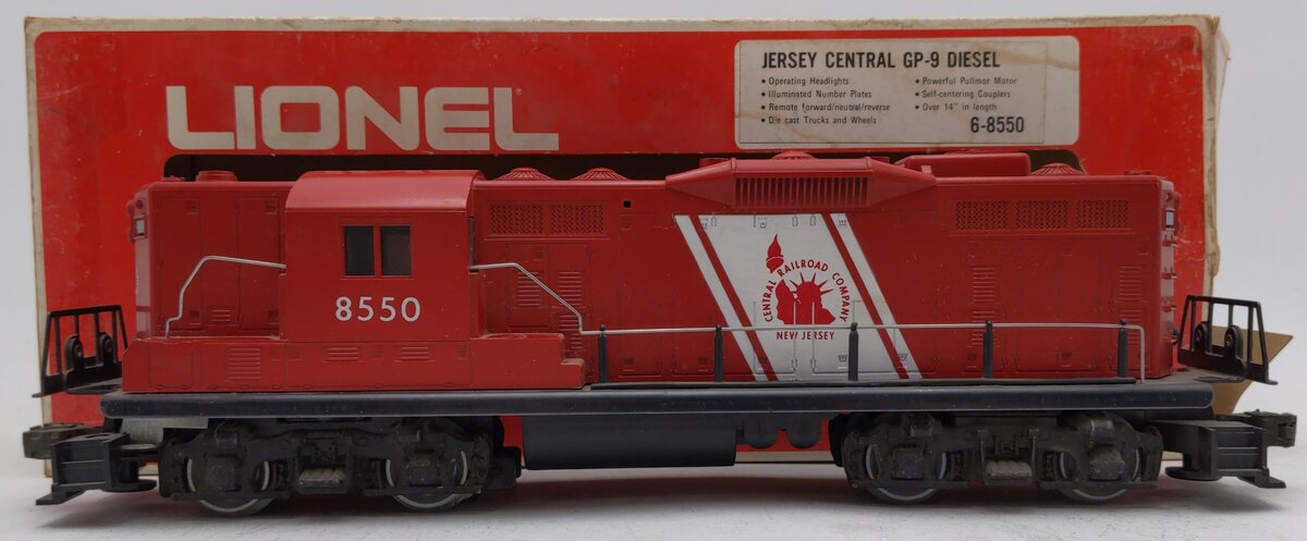 Lionel 6-8550 O Gauge Jersey Central GP-9 Diesel Locomotive #8550 VG/Box