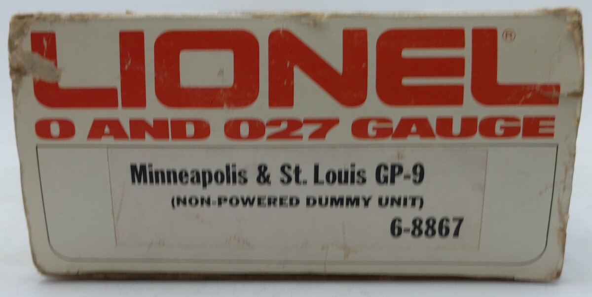 Lionel 6-8867 O Gauge Minneapolis and St. Louis GP9 Non-Powered Diesel Engine VG/Box