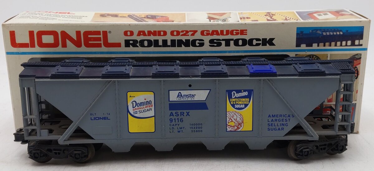 Lionel 6-9116 O Gauge Domino Sugar 4-Bay Hopper #9116 VG