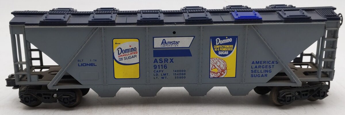 Lionel 6-9116 O Gauge Domino Sugar 4-Bay Hopper #9116 VG