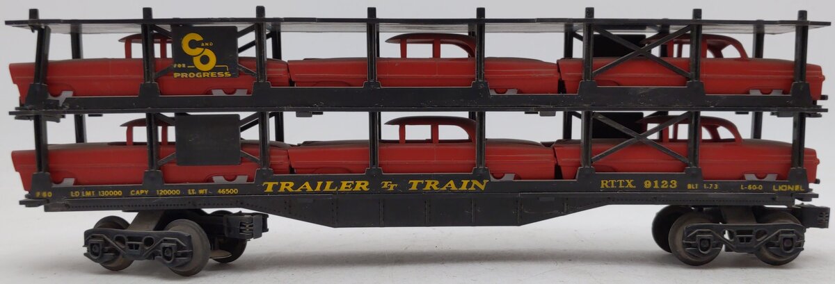Lionel 6-9123 O Gauge Chesapeake and Ohio 3-Tier Auto Carrier Car VG/Box