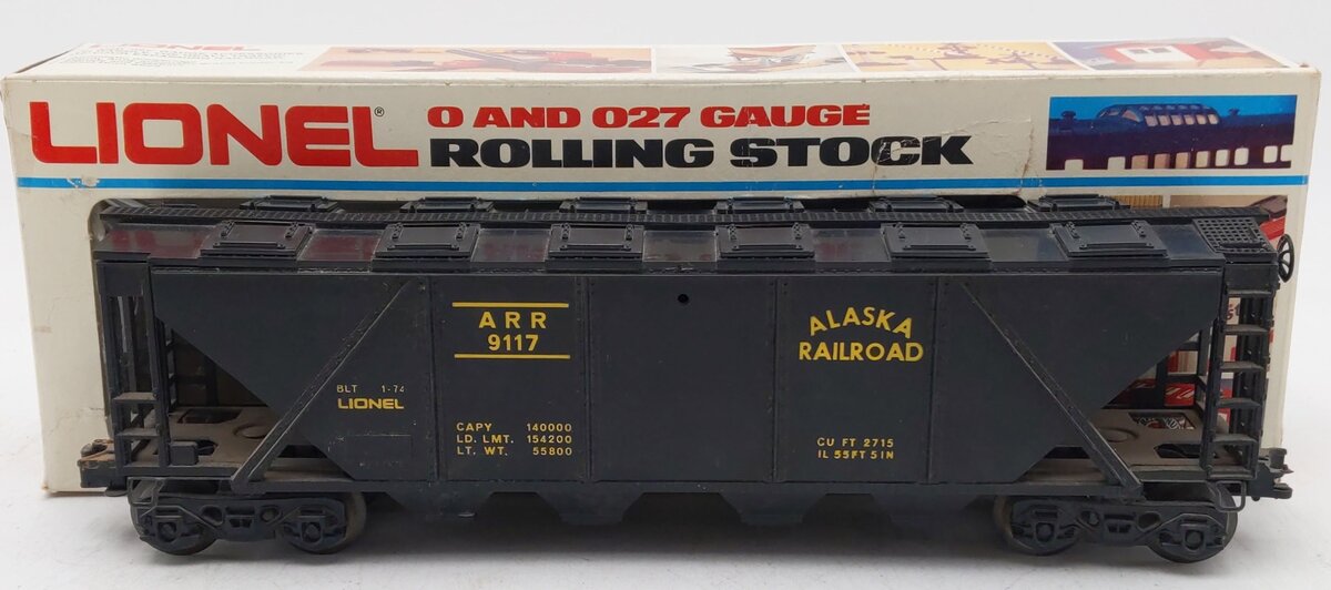 Lionel 6-9117 O Gauge Alaska Railroad Covered Quad Hopper #9117 EX