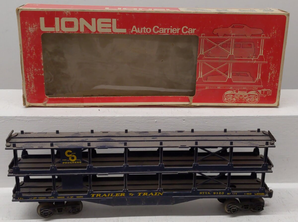 Lionel 6-9123 O Gauge Chesapeake and Ohio 3-Tier Auto Carrier Car EX/Box