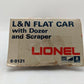 Lionel 6-9121 Louisville & Nashville Flatcar with Dozer & Scraper EX/Box