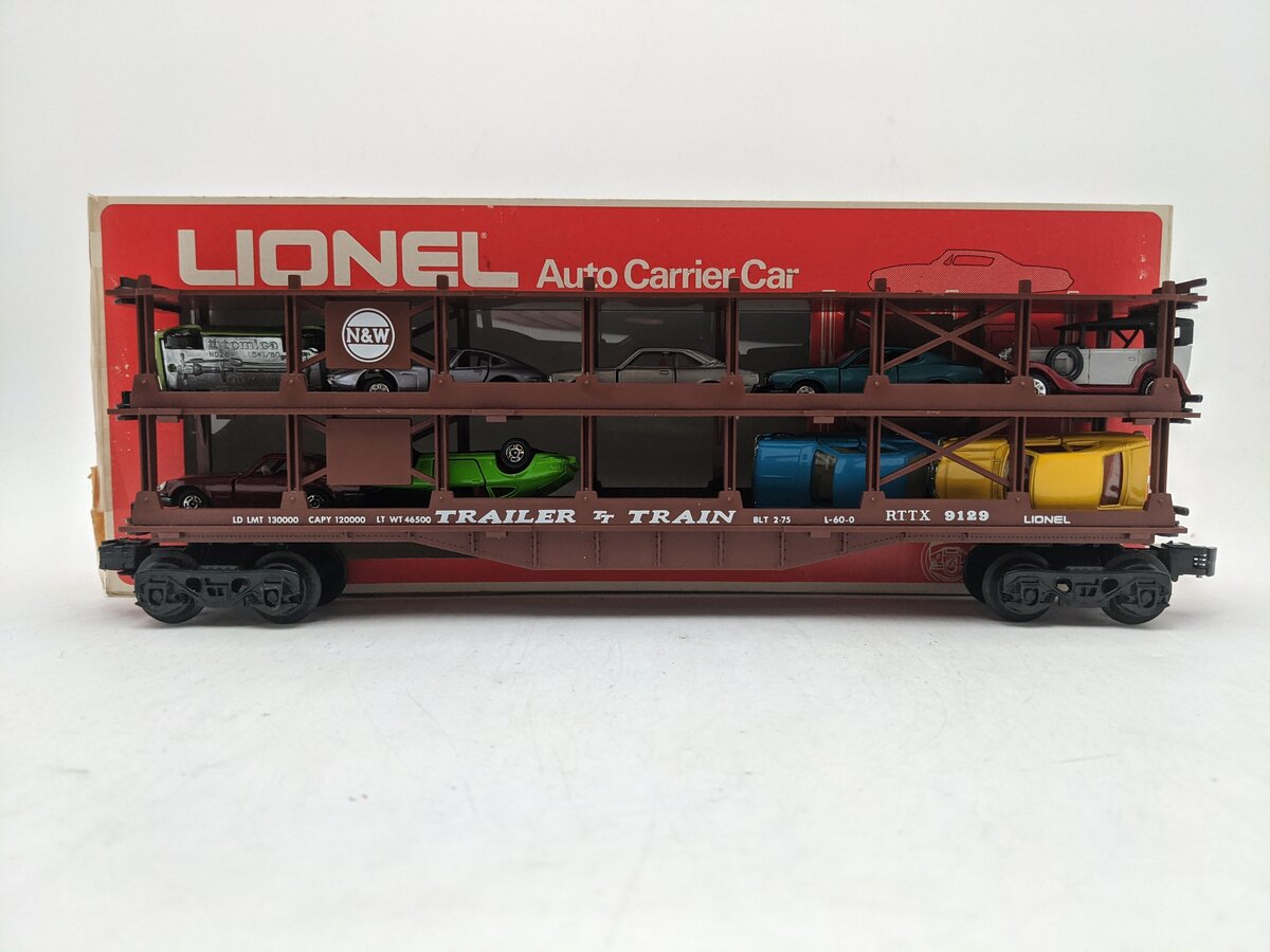 Lionel 6-9129 O Gauge Norfolk & Western Auto Carrier EX/Box