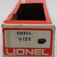 Lionel 6-9152 O Gauge Shell Single Dome Tank Car #9152 VG