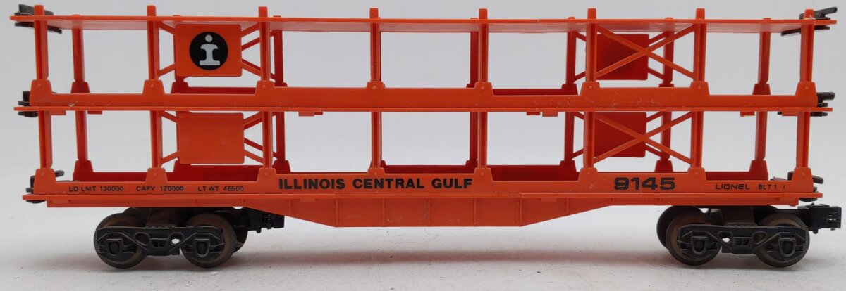 Lionel 6-9145 O Gauge Illinois Central Gulf 3-Tier Auto Carrier Car EX/Box