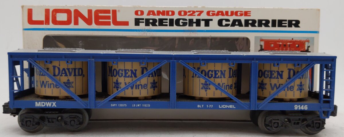 Lionel 6-9146 O Gauge Mogen David Wine Car VG/Box