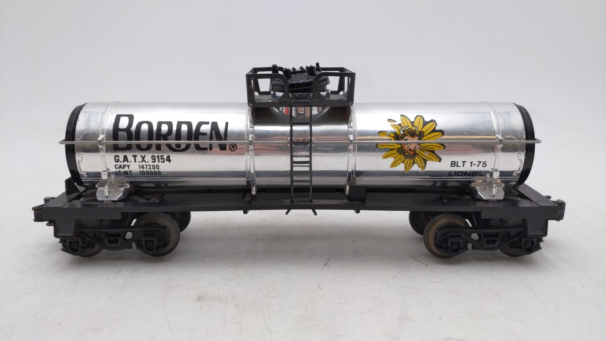 Lionel 6-9154 O Gauge Borden Plated Tank Car EX/Box