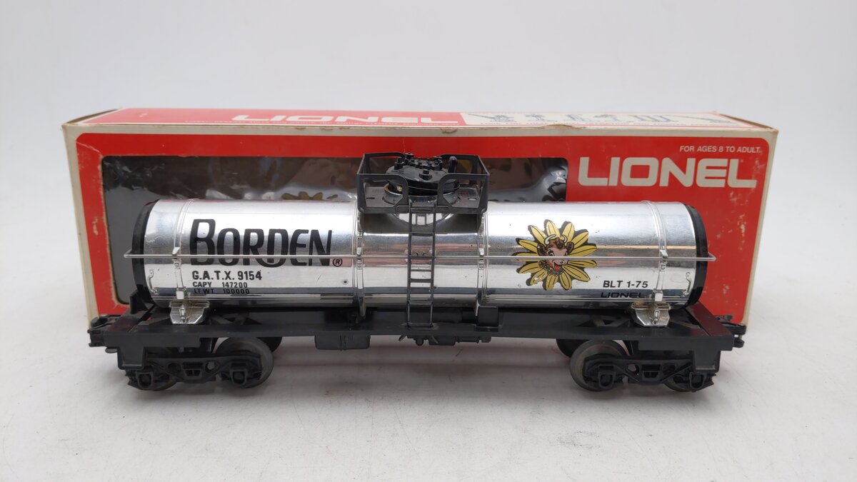 Lionel 6-9154 O Gauge Borden Plated Tank Car EX/Box
