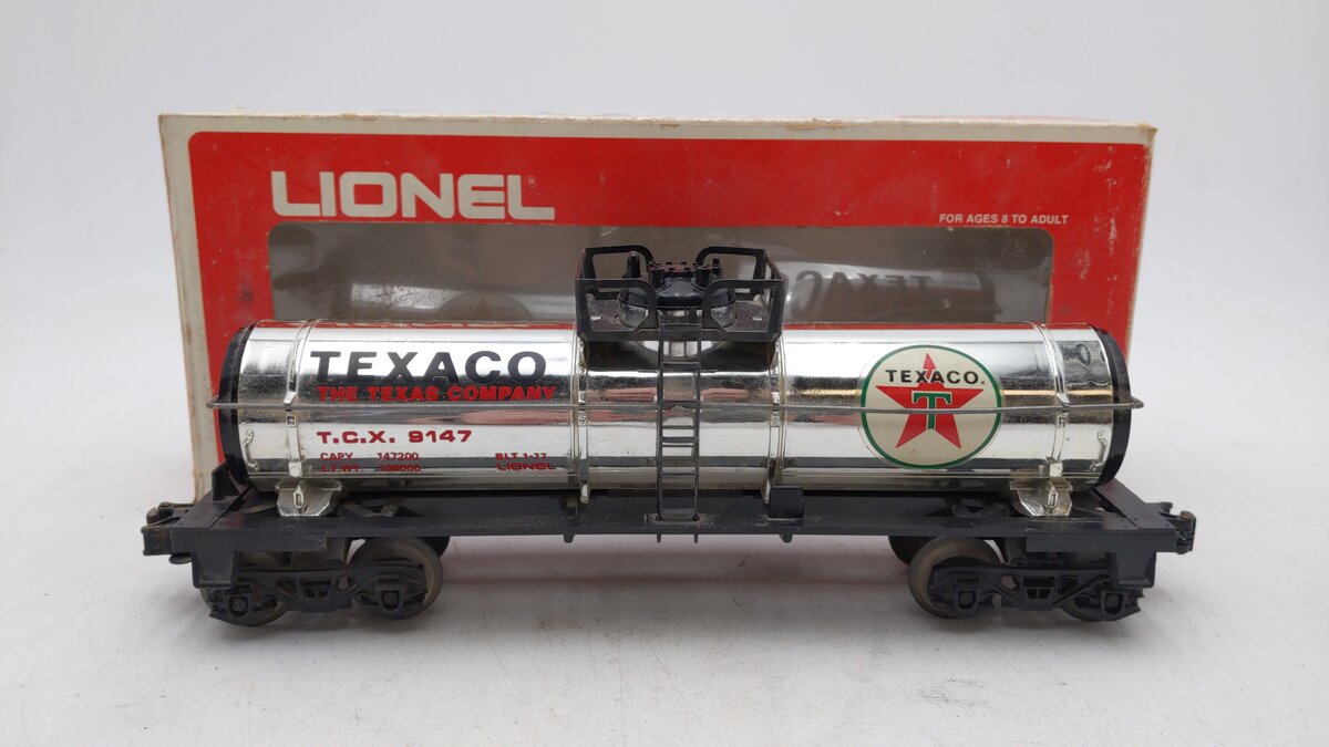 Lionel 6-9147 O Gauge Texaco Single Dome Tank Car EX/Box