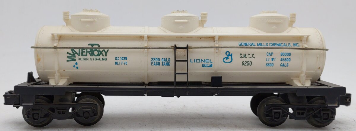 Lionel 6-9250 Waterpoxy Triple Dome Tank Car VG/Box