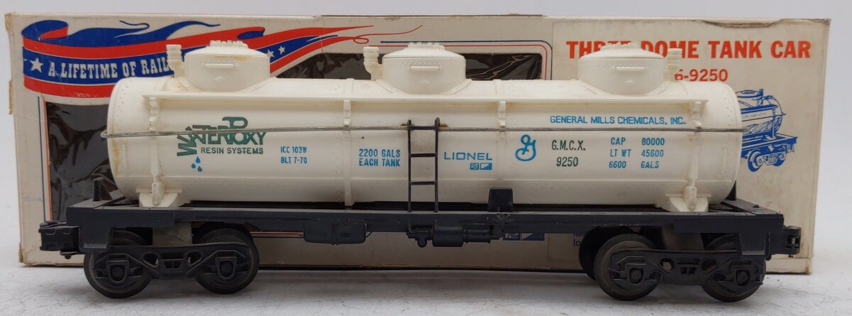 Lionel 6-9250 Waterpoxy Triple Dome Tank Car VG/Box
