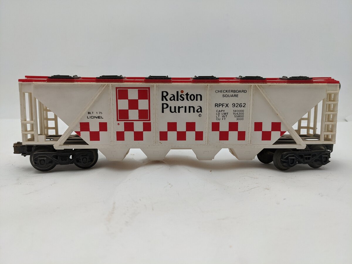 Lionel 6-9262 O Gauge Ralston Purina Checkerboard Quad Hopper EX