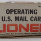 Lionel 6-9301 O Gauge US Mail Operating Boxcar #9301 - Without Mailbag VG/Box
