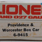 Lionel 6-9415 O Gauge Providence & Worcester Boxcar EX/Box