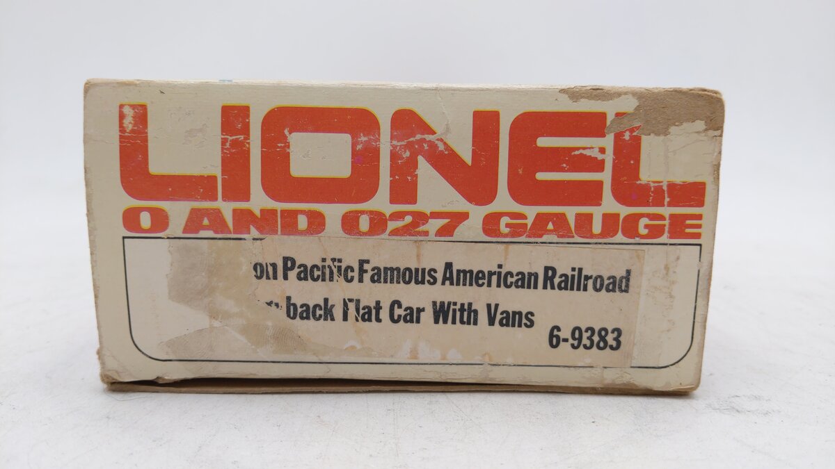 Lionel 6-9383 O Gauge Union Pacific FAR Piggyback Flatcar w/ Trailers EX/Box
