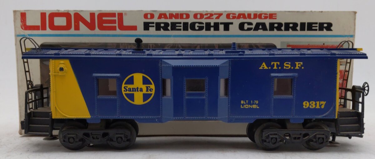 Lionel 6-9317 O Gauge AT&SF Blue & Yellow Bay Window Caboose #9317 VG/Box
